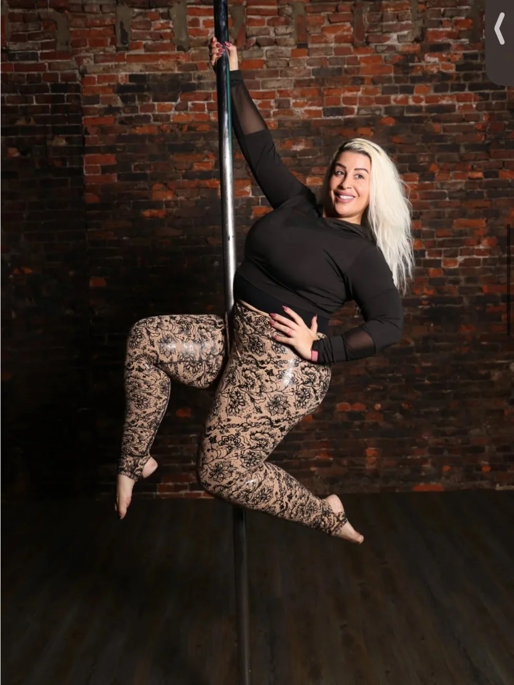 ACTIVE ALIXIR Blair Nude Lace-Pattern Grip Leggings